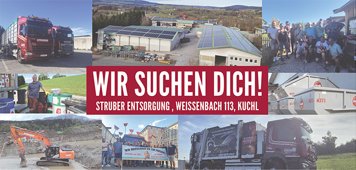 Wir suchen dich! Struber Entsorgung, Weissenbach 113, Kuchl