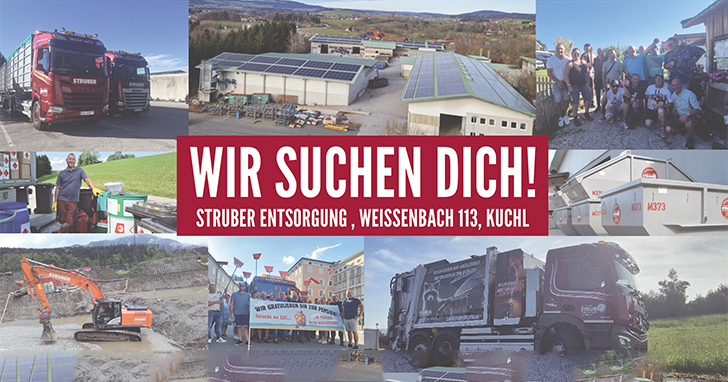 Wir suchen dich! Struber Entsorgung, Weissenbach 113, Kuchl